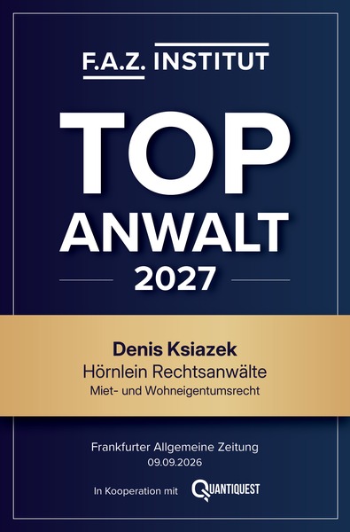 Auszeichnung: Top-Anwalt 2027 im Miet- und Wohneigentumsrecht